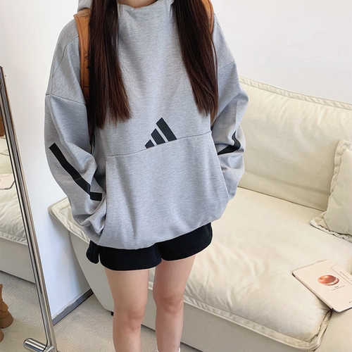 阿迪达斯正品女连帽卫衣春季新款