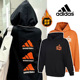 adidas阿迪达斯冬季 卫衣男篮球运动训练休闲连帽加绒套头衫 JC6804
