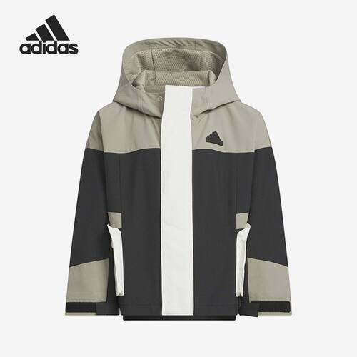 Adidas阿迪达斯童装男女小童防风外套春季新款运动梭织夹克JE8645