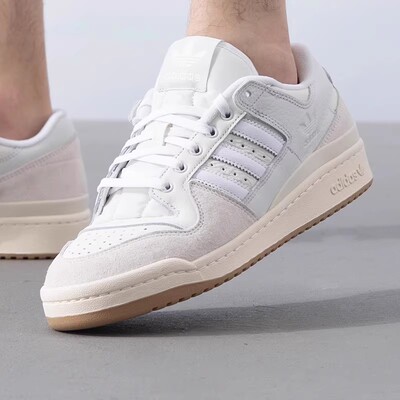 阿迪达斯三叶草轻便休闲鞋男女鞋FORUM 运动鞋白色复古板鞋FY7998