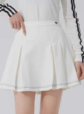 阿迪达斯三叶草2026夏季新款女子高腰显瘦休闲半身短裙正品JM8016