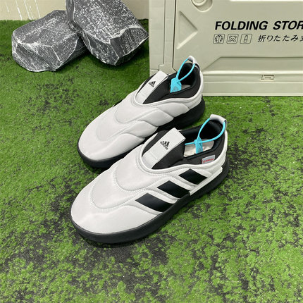 adidas舒适时尚保暖冬季防滑生活休闲鞋学生情侣男女款灰黑JP7706