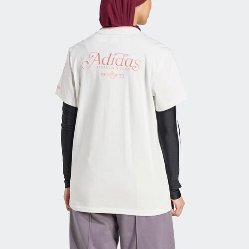 Adidas三叶草阿迪三叶草女子刺绣时尚印花运动百搭短袖T恤IX3554