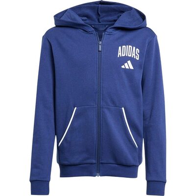 Adidas/阿迪达斯正品百搭舒适保暖2026款大童连帽针织外套JW2390