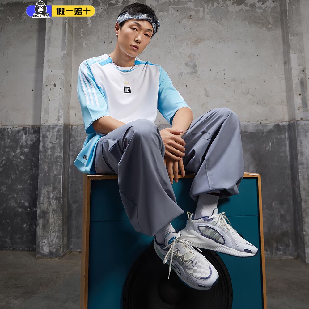 阿迪达斯三叶草NTS联名款宽松运动球衣足球休闲时尚短袖男 JI5132