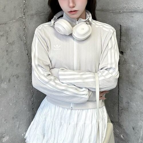 阿迪达斯三叶草女子春季复古经典运动休闲夹克上衣立领外套KB8951