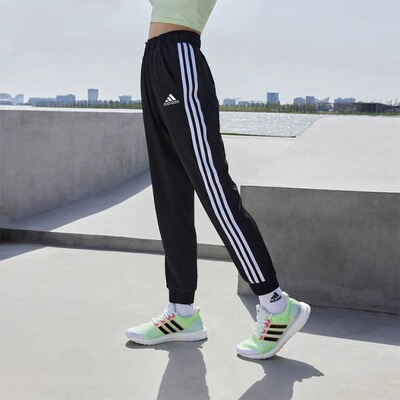 Adidas阿迪达斯正品女裤束脚裤夏日穿搭运动裤宽松透气长裤HA4375