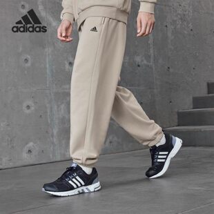 男女同款 adidas阿迪达斯正品 冬季 保暖长裤 IV7602 刺绣logo休闲卫裤