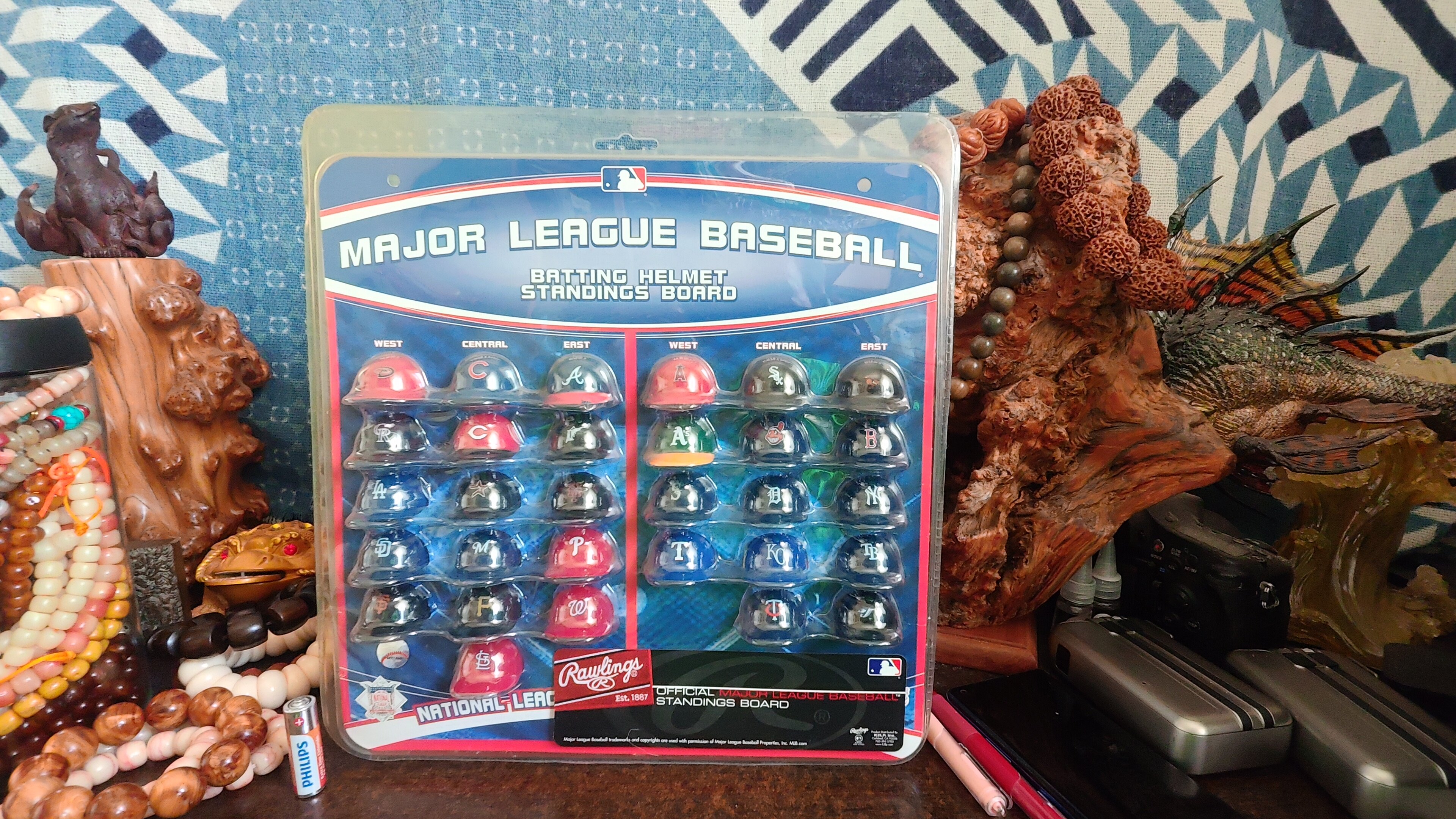 Rawlings MLB 国联NL 迷你头盔排名板罗林斯棒球收藏套装手办模型
