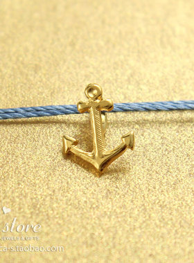 经典船锚吊坠丝线许愿项链