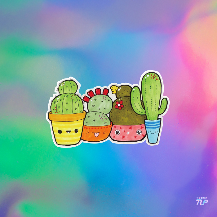 绿植盆栽办公室防水反光车贴