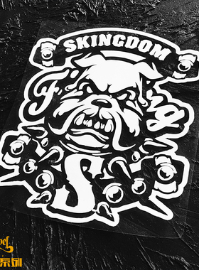 TLP镂空车贴 恶霸犬bully斗牛犬狗狗宠物机车摩托哈雷暴走防水贴