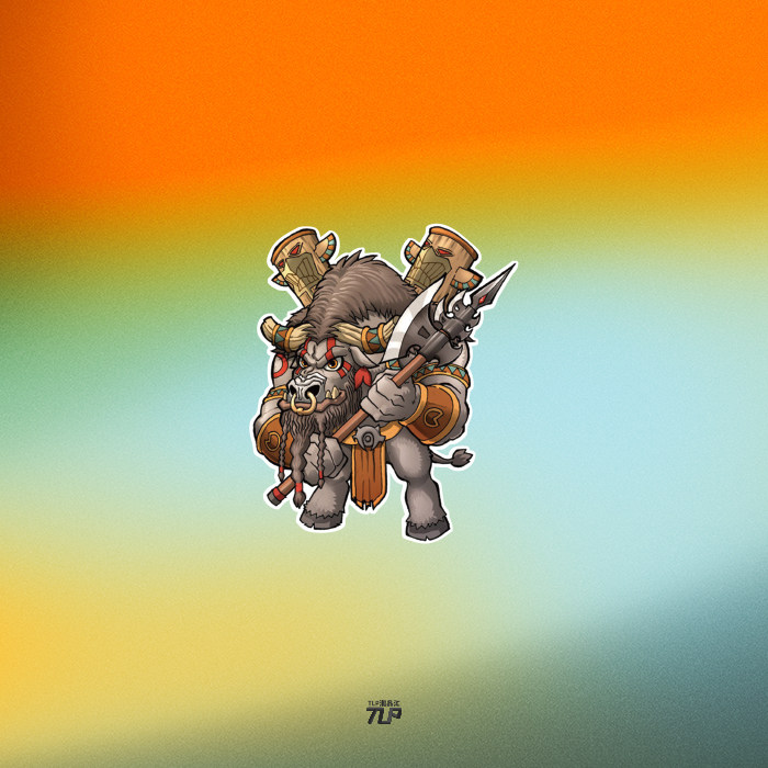 tlp反光车贴 魔兽世界风暴英雄牛头人酋长凯恩血蹄 暴雪游戏贴纸