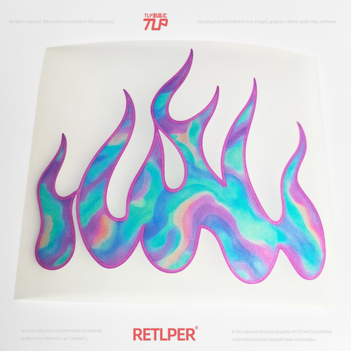 RETLPER新中式彩色火焰镂空车贴