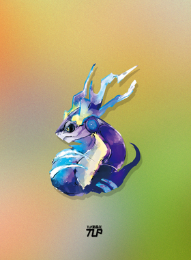 TLP镂空车贴 密勒顿Miraidon 宝可梦朱紫水彩水墨画风格 平面贴纸