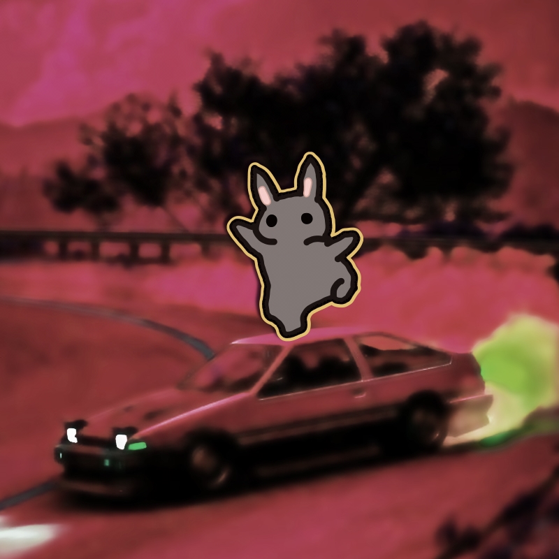 白鹤亮翅的小兔贴纸原创太极拳