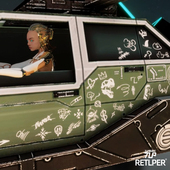 汽摩装 手绘纹路线条涂鸦套装 饰防水贴纸 原创 RETLPER镂空车贴