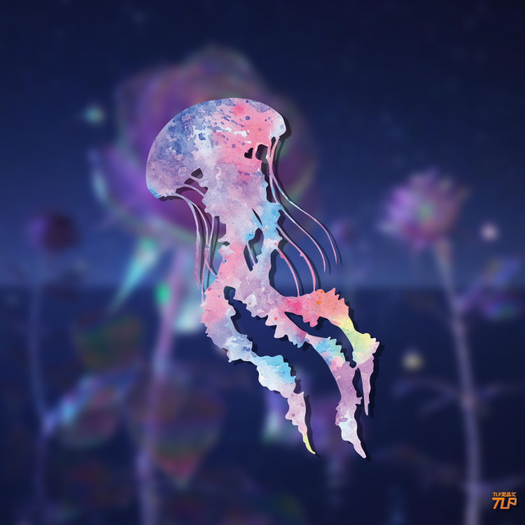 海洋水母TLP潮品汇贴纸定制尺寸