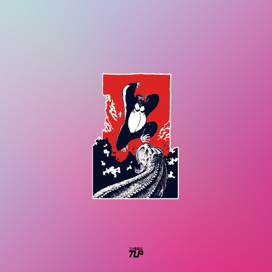 tlp反光车贴 金刚大战哥斯拉黑猩猩照片防水无痕笔记本行李箱贴