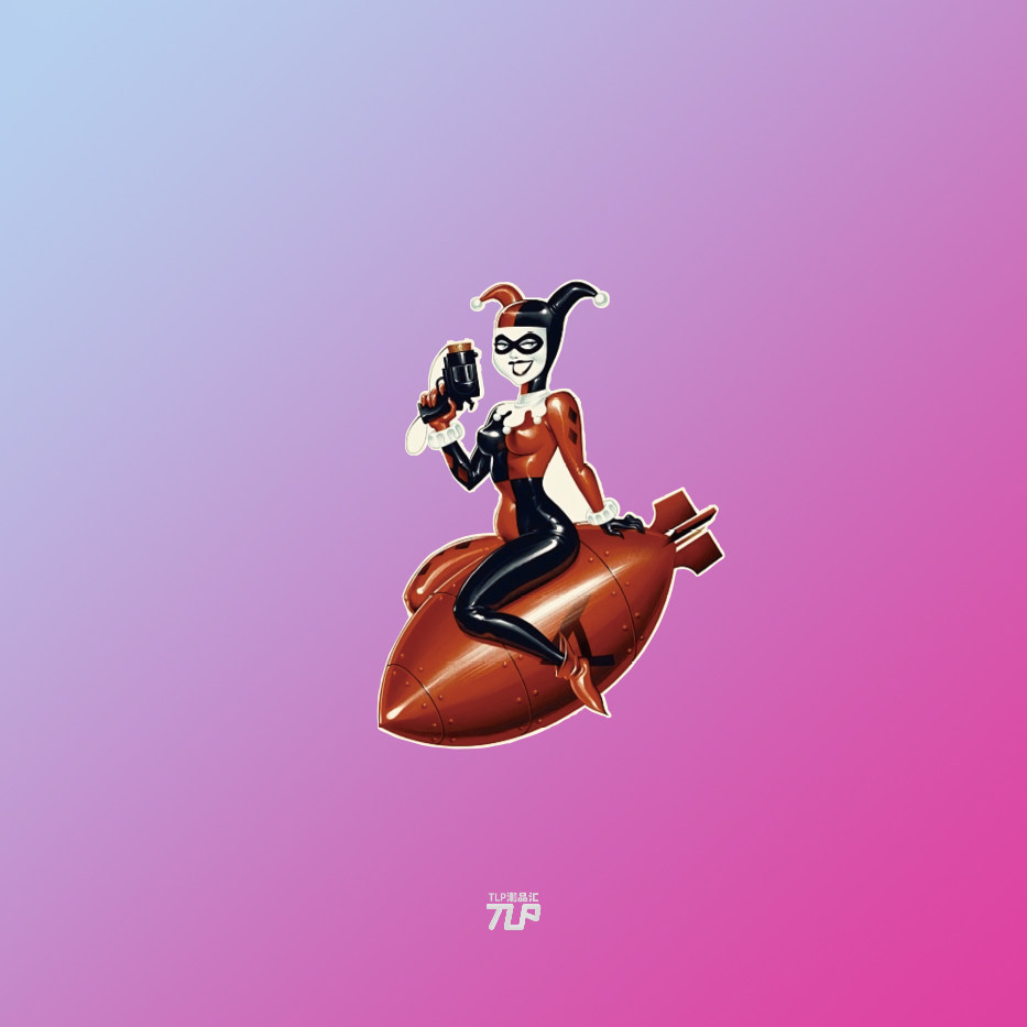 tlp反光车贴 dc漫画小丑女复古骑炸弹恶搞前挡风玻璃贴摩托车墙贴