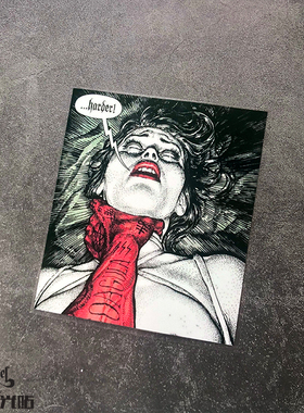 TLP反光车贴 请用力恶魔交易花臂撒旦烈焰红唇美女harder防水贴纸