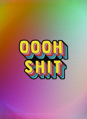 TLP反光车贴 oh shit英文立体感文字七彩艺术字防水随意遮痕贴纸