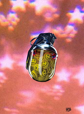 TLP反光车贴 心情切片系列 微笑XX眼笑脸球拉环弹立体感平面贴纸