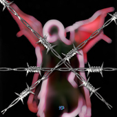 仿镀铬效果 荆棘倒刺铁丝网铁刺 平面贴纸 远离勿扰 TLP镂空车贴