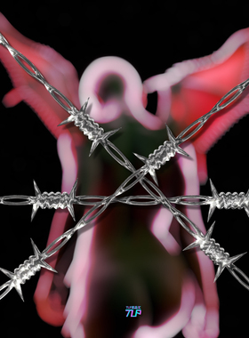 TLP镂空车贴 远离勿扰 荆棘倒刺铁丝网铁刺 仿镀铬效果 平面贴纸