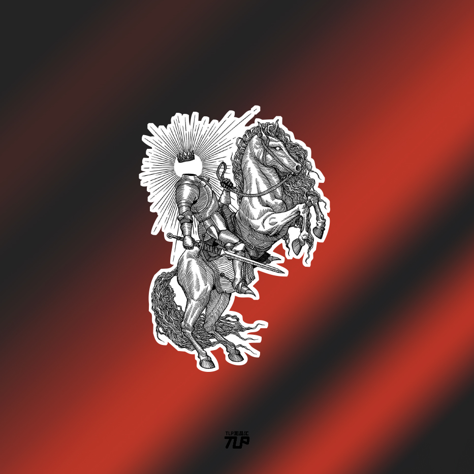 中世纪骑士十字军哥特反光车贴