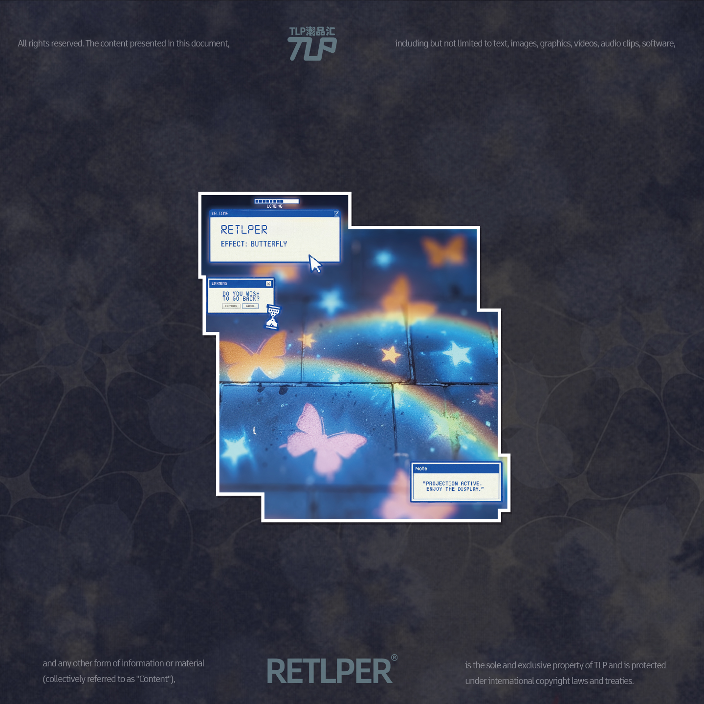 RETLPER反光车贴 原创 蝴蝶投影虚拟空间程序 汽摩防水平面贴纸