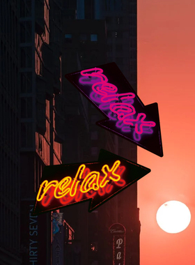 TLP反光贴纸 心情切片系列RELAX放轻松霓虹灯效果平板pad平面贴纸