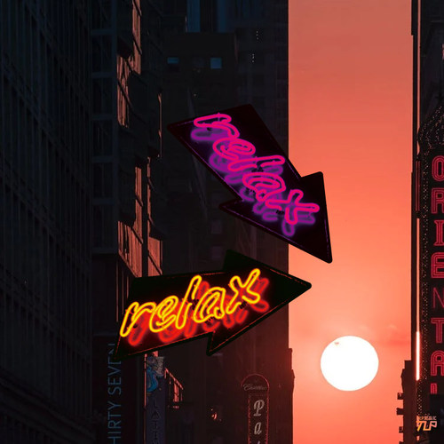 TLP反光贴纸 心情切片系列RELAX放轻松霓虹灯效果平板pad平面贴纸