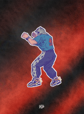 TLP反光车贴 铁拳Tekken豹王KING ps街机单机格斗游戏反光贴纸