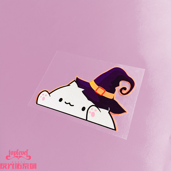 敲鼓万圣节可爱猫咪主子反光车贴