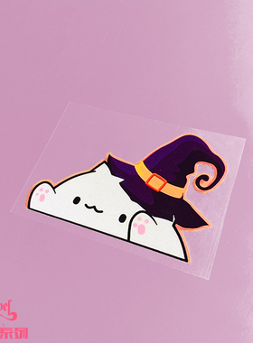 TLP反光车贴 敲鼓猫bongo 猫万圣节可爱猫咪主子动物宠物贴纸