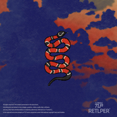 蛇年大运 像素画环纹珊瑚蛇 平面防水贴纸 原创 RETLPER镂空车贴