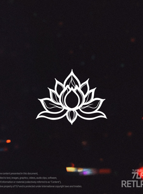 RETLPER镂空车贴 原创 莲花叶含苞待放 手绘植物图案汽摩防水贴纸