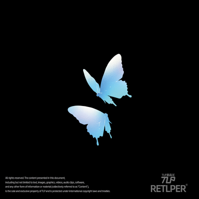 RETLPER镂空车贴 原创 一对蝴蝶渐变色 新中式汽摩防水平面贴纸