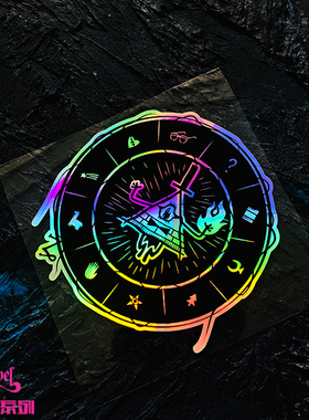 TLP镭射车贴 Bill Cipher三角形脑魔比尔赛弗怪诞小镇动漫贴纸