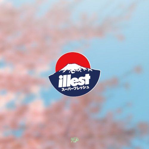 illest低趴富士山反光车贴
