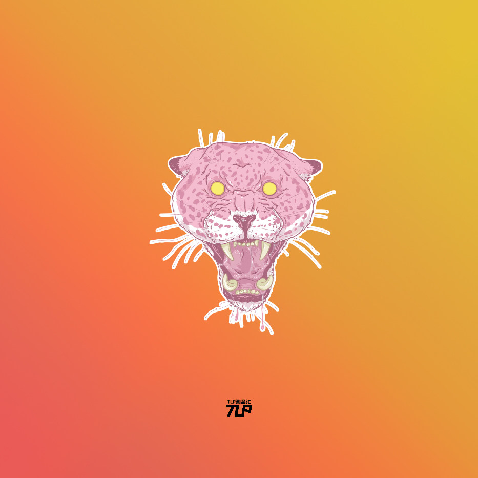 tlp反光车贴 粉红豹炸毛凶狠野兽头像发怒行李箱无痕玻璃贴笔记本