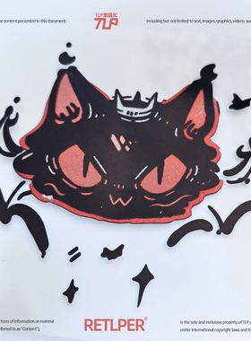RETLPER镂空猫王吸血蝠车贴原创