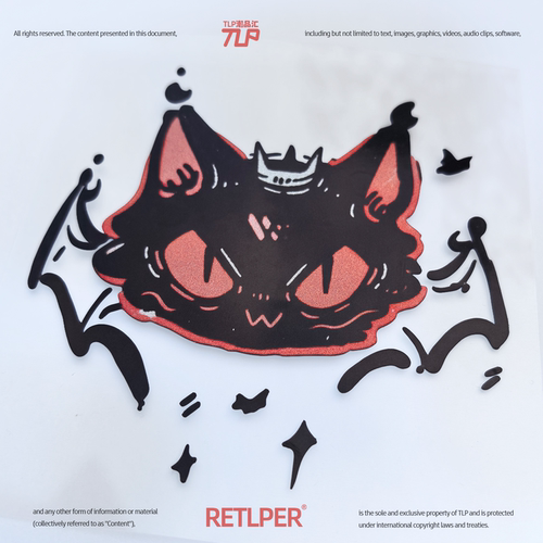 RETLPER镂空猫王吸血蝠车贴原创