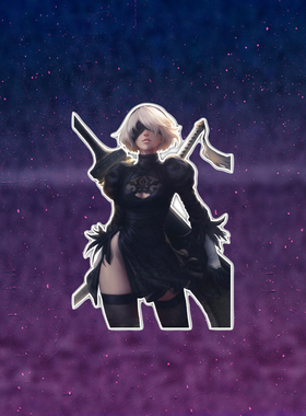 TLP反光车贴 尼尔机械纪元2B小姐姐单机主机游戏PS4steam贴纸