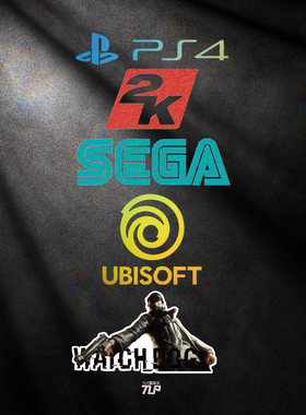 TLP镂空贴 游戏厂标PS4SEGA2K育碧看门狗WATCH DOG镭射变色闪点贴
