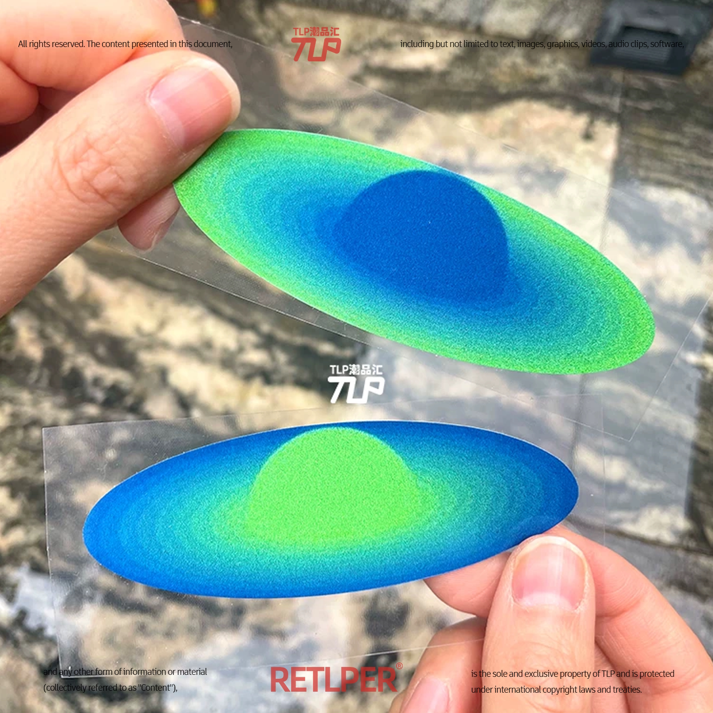 RETLPER反光车贴 星球星环蓝绿色宇宙旋涡防水个性简约笔记本贴纸
