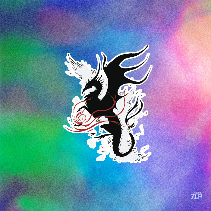 TLP反光车贴 黑龙火焰个性创意卡通贴纸 防水笔记本贴行李箱贴