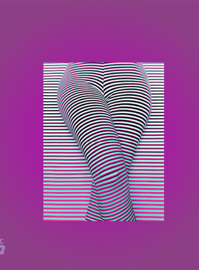 TLP反光车贴 80年代季 3D立体感线条曼妙条纹纹路美女防水贴纸