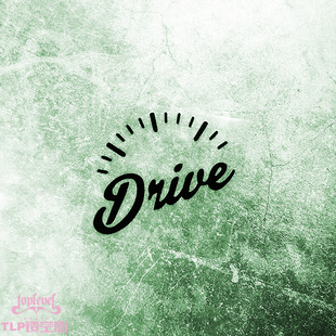 TLP镂空车贴 国潮防水贴纸 DRIVE英文文字速度表加速行驶汽车改装